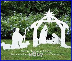 Teak Isle Christmas Outdoor Nativity Shepherd with Sheep Figure