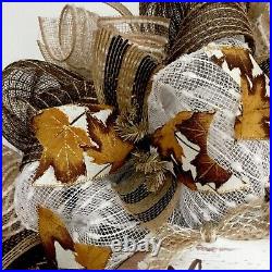 Thanksgiving Wreath With Thankful Accent Handmade Deco Mesh