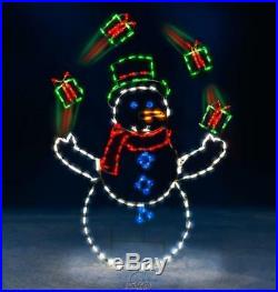 The 5 Foot Animated Juggling Snowman Outdoor Christmas 265 LED Lights