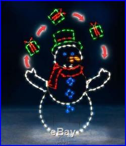 The 5 Foot Animated Juggling Snowman Outdoor Christmas 265 LED Lights