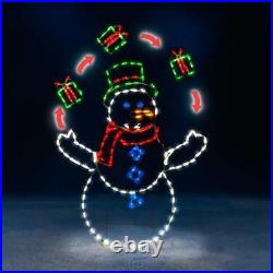 The 5 Foot Animated Juggling Snowman Outdoor Lawn Christmas Decoration Lighted