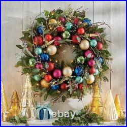The All Is Bright 30 Cordless Festive Holiday Wreath with50 Warm-White Lights