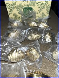 The Bombay Company 12 Solid Brass Shell Vintage Place Card Holders