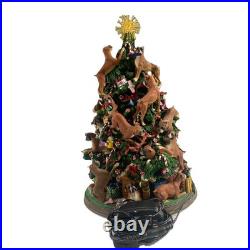 The Danbury Mint Boxer Dog Christmas Tree With Working Lights & Star
