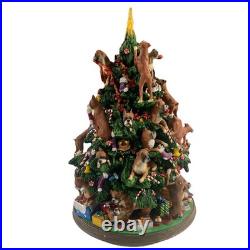 The Danbury Mint Boxer Dog Christmas Tree With Working Lights & Star