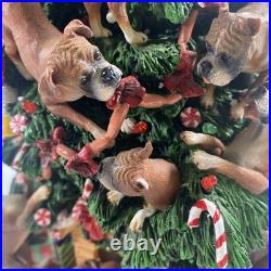 The Danbury Mint Boxer Dog Christmas Tree With Working Lights & Star