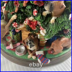 The Danbury Mint Boxer Dog Christmas Tree With Working Lights & Star