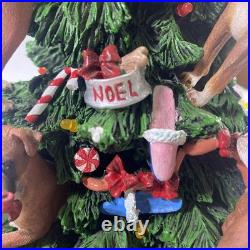The Danbury Mint Boxer Dog Christmas Tree With Working Lights & Star
