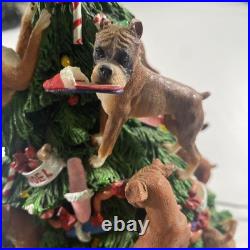 The Danbury Mint Boxer Dog Christmas Tree With Working Lights & Star