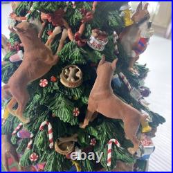 The Danbury Mint Boxer Dog Christmas Tree With Working Lights & Star