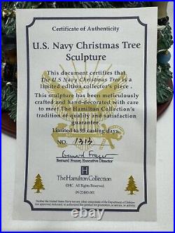 The Hamilton Collection U. S. NAVY Christmas Tree Lighted, Numbered With COA, Boxed