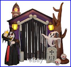 The Holiday Aisle Halloween Inflatable Haunted House Castle with Skeletons