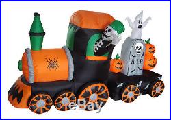 The Holiday Aisle Halloween Inflatable Skeleton on Train Decoration