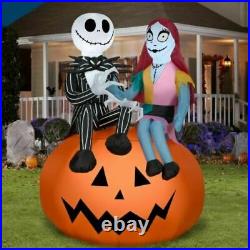 The Nightmare Before Christmas Jack Sally 5′ Inflatable Airblown Yard Halloween