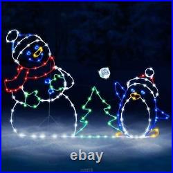 The Playful Animated Snowball Fight Christmas Lights Yard Decoration