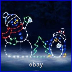 The Playful Animated Snowball Fight Christmas Lights Yard Decoration