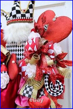 The Queens King of Hearts Valentine's Day Wreath Harlequin Hearts