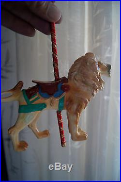 The Smithsonian Collection Kurt Adler Carousel Ornament SEAHORSE & LION BIN5C