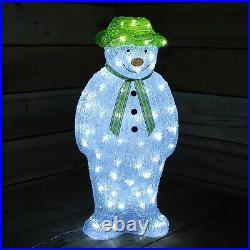 The Snowman Christmas Outdoor Garden Decoration 55cm 100 Ice White LED's