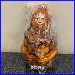 The Wizard of Oz Christopher Radko Cowardly Lion Christmas Ornament NIB RARE