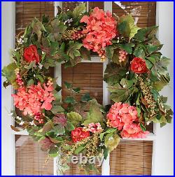 The Wreath Depot Genesee Silk Spring Door Wreath 24 Inch, White Storage Gift Box