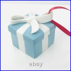 Tiffany Blue Gift Box Trinket Christmas Holiday Ornament Bone China Porcelain