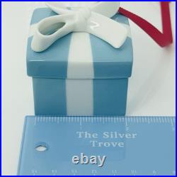 Tiffany Blue Gift Box Trinket Christmas Holiday Ornament Bone China Porcelain