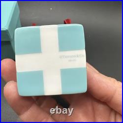 Tiffany Blue Gift Box Trinket Christmas Ornament Bone China Porcelain With Box
