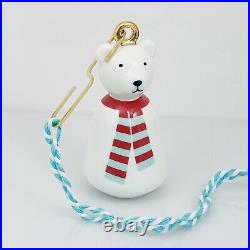 Tiffany & Co Polar Bear Holiday Ornament NEW White Red Blue in Bone China
