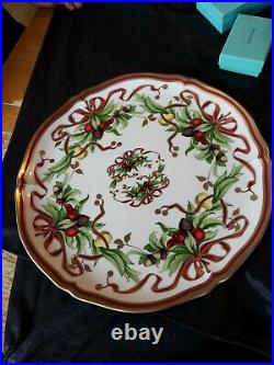 Tiffany Holiday Garland Platter Large 12 Inch Rare Center Decal