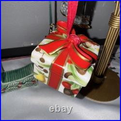 Tiffany Holiday Gift Box/Bow Christmas Holiday Ornament Porcelain