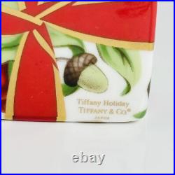 Tiffany Holiday Gift Box and Bow Christmas Holiday Ornament Bone China Porcelain