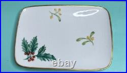 Tiffany Holiday Holly Berry Mistletoe Hand Painted Plate