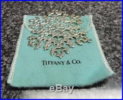 Tiffany and Co Large 925 Sterling Silver Snowflake Ornament 1995 with Pouch
