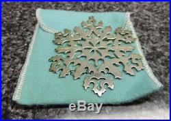Tiffany and Co Large 925 Sterling Silver Snowflake Ornament 1995 with Pouch