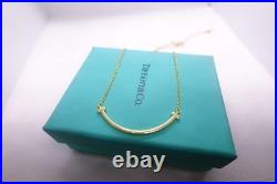 Tilffany&C0 T Smile/Necklace 18k Rose Gold, Diamond Pendant Original Box