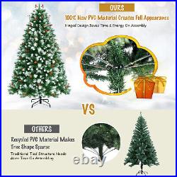 Topbuy Lifelike Christmas Pine Tree, Artificial Hinged Xmas Tree With Pine
