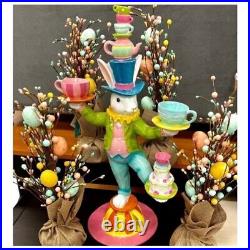 Tophat and Tail Mad Hatter EASTER Balancing Act Bunny Rabbit Figurine 23