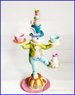 Tophat and Tail Mad Hatter EASTER Balancing Act Bunny Rabbit Figurine 23