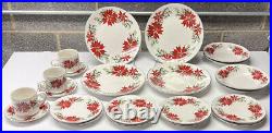 Totally Today’ Poinsettia Dishes Service for Four 24 pieces Excellent Look