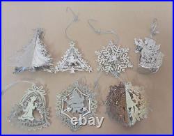 Towle Silversmiths Silver-plated 3-D Christmas Ornaments, set of 7