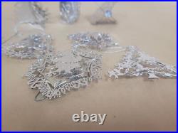 Towle Silversmiths Silver-plated 3-D Christmas Ornaments, set of 7