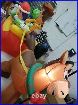 Toy Story Sleigh Airblown Inflatable Woddy Buzz Bullseye Disney OPEN BOX