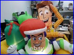 Toy Story Sleigh Airblown Inflatable Woddy Buzz Bullseye Disney OPEN BOX