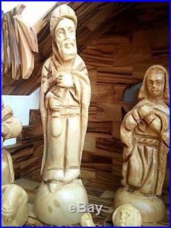 Traditional Bethlehem Olive Wood Nativity Set Large