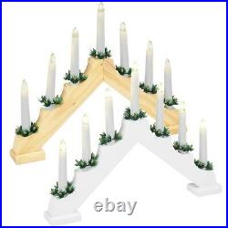 Traditional Christmas 7 LED Candle Lights Bridge Stand Gift Holder Home Decor