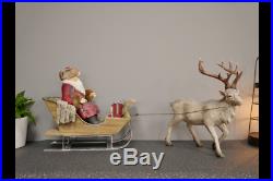 Traditional Christmas Ornament Santa Figure Sleigh Reindeer Festive Decoration