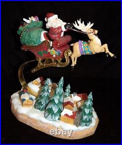 Traditions Christmas Centerpiece Santa Flying Over Village Figurine 16 #SHF