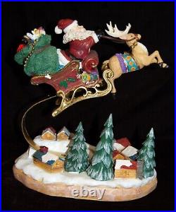 Traditions Christmas Centerpiece Santa Flying Over Village Figurine 16 #SHF