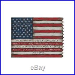 Transpac Large Wood Stars and Stripes American Flag Sign 40 Long Wall Decor USA